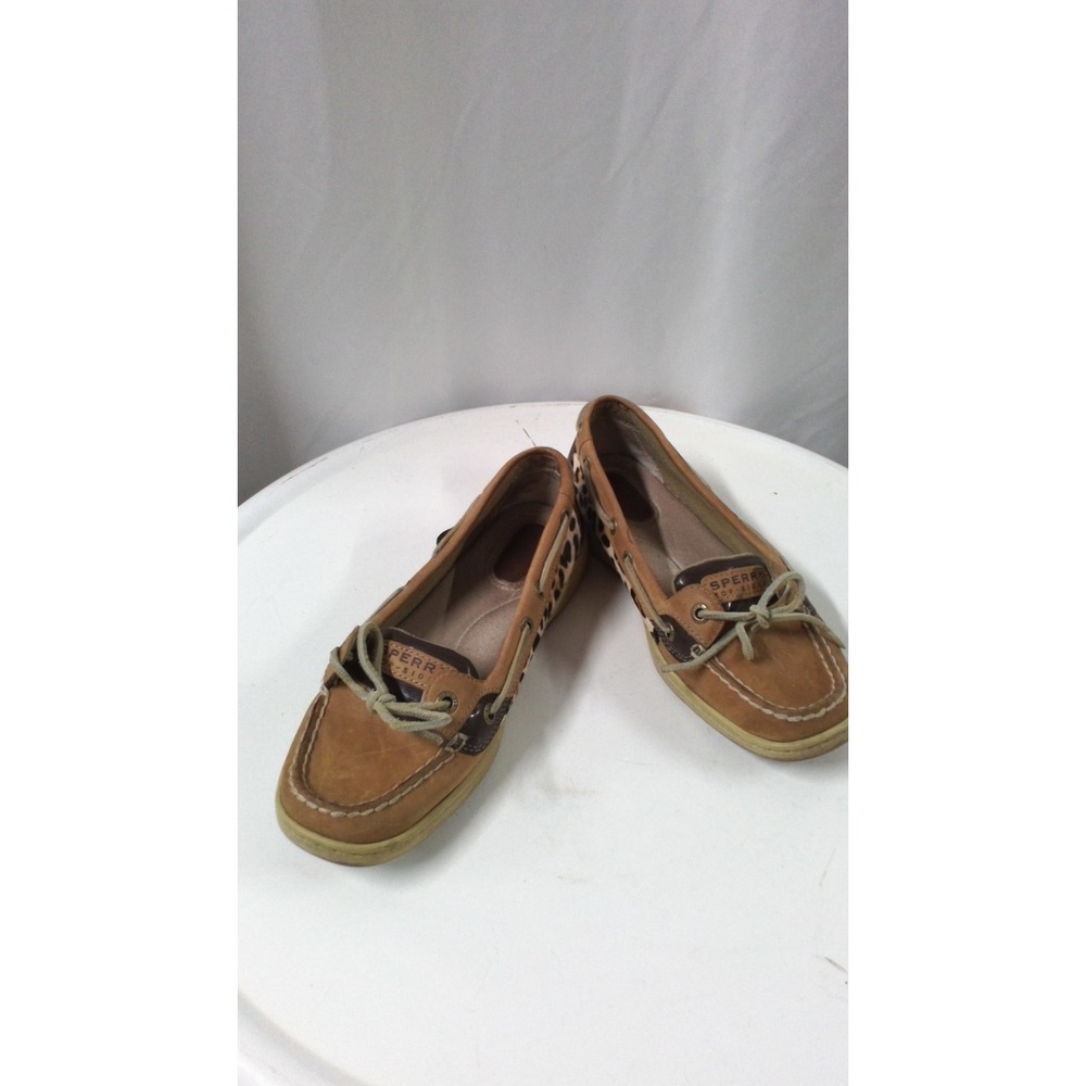 Sperry Top Sider Women's Brown Leopard Print Boat Shoes‎ Loafers Size 7.5